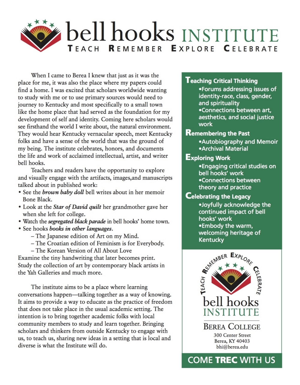 bell hooks Institute Mission Statement